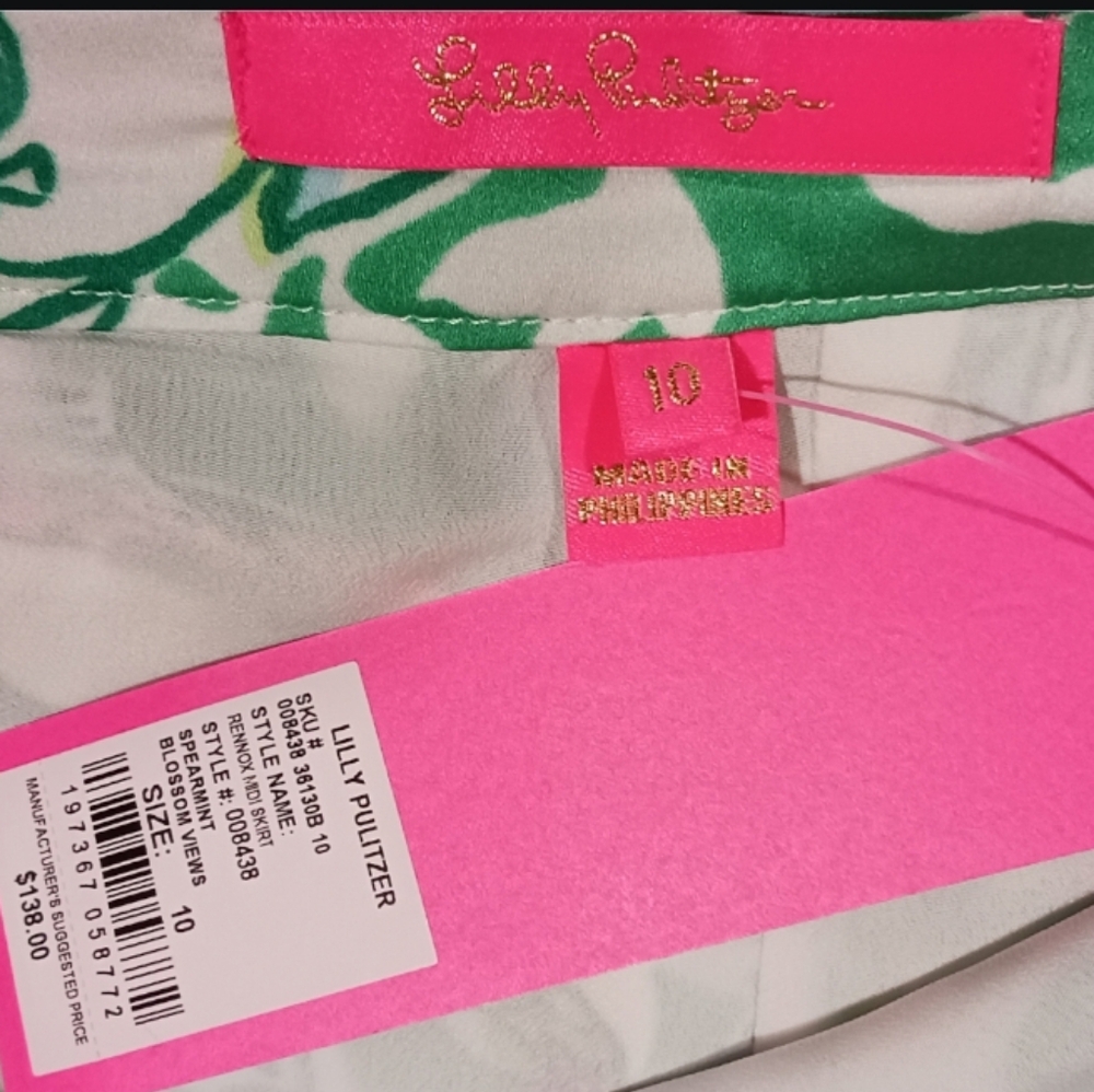 Lilly Pulitzer Rennox Midi Skirt Spearmint - Picture 7 of 8